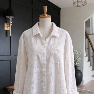 Rachel Roy White Gauze Top